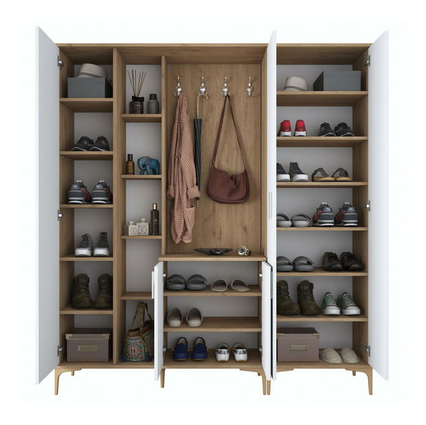 Předsíň Emily 31 (se zrcadlem) (ořech + bílá)