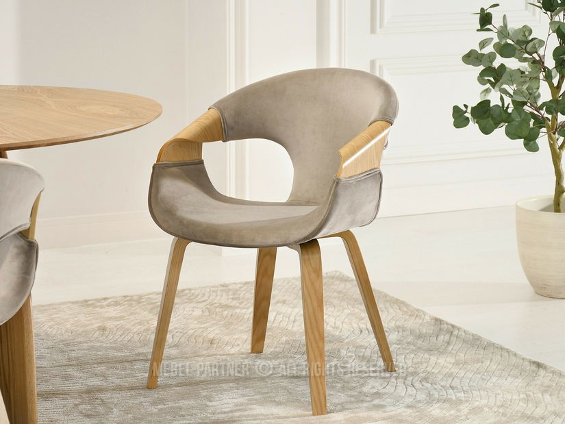 Jídelní židle Kwasniewski (béžová + dub)