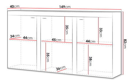 Komoda Rokara 2 (bílá + beton)
