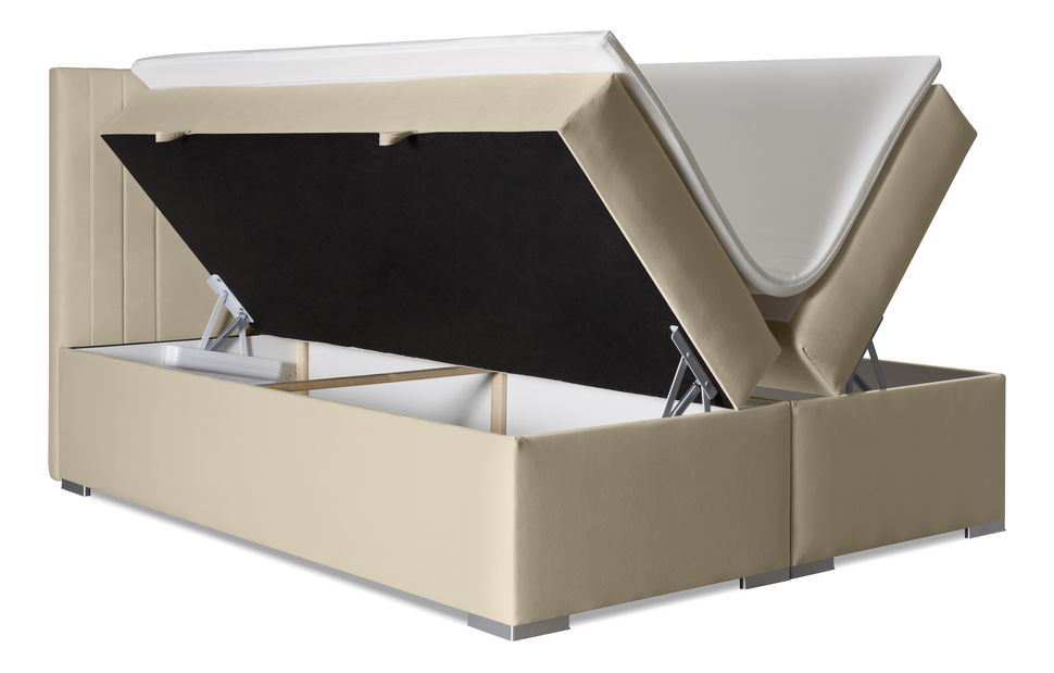Boxspring postel 180 cm Morcano (béžová) (s úložným prostorem)