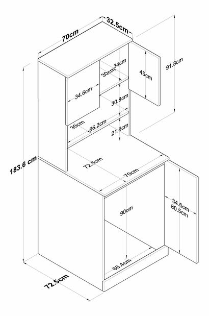 Koupelnová skříňka Karoline 102 (Bílá + Ořech) *výprodej