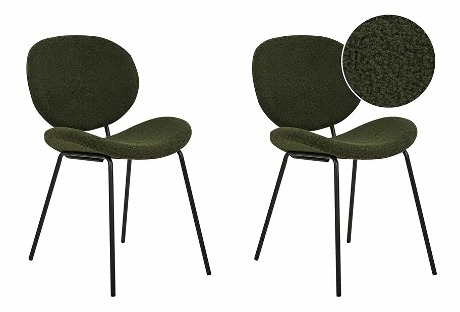 Set 2 ks jídelních židlí Luaza (zelená)