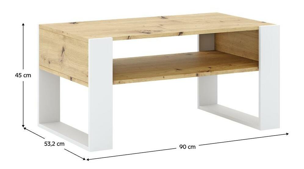 Konferenční stolek Corosta 1 (dub artisan + bílá)