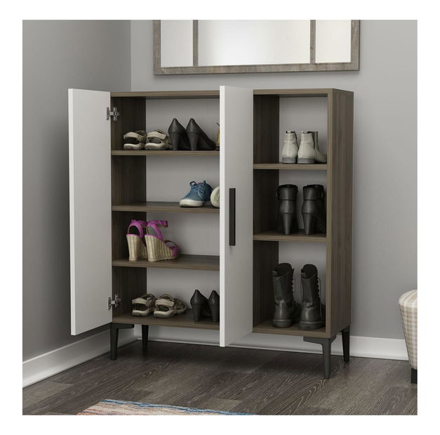 Botník (skříňka na boty) Mubimo 1 (ořech + bílá)