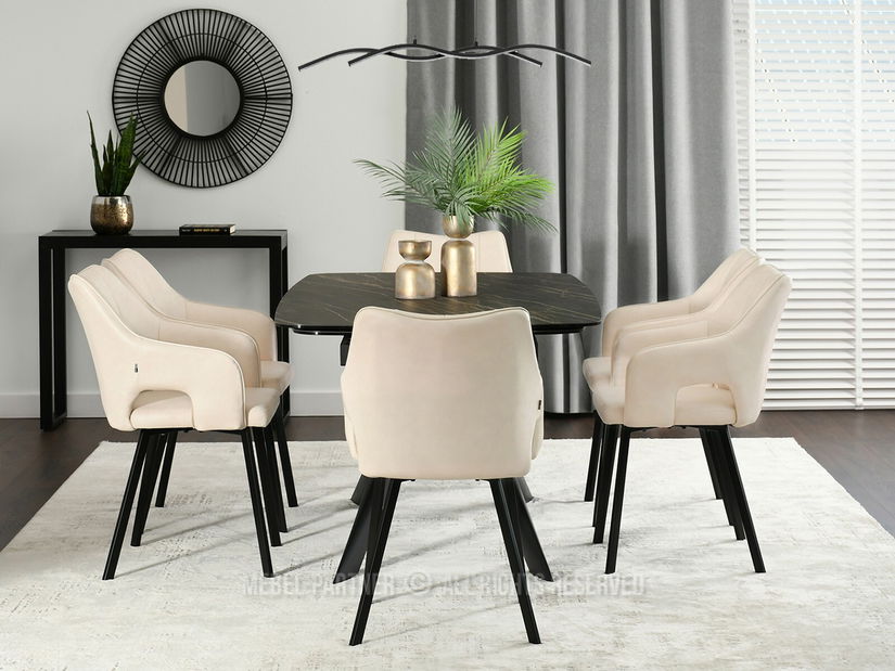 Židle Carl (krémová + zlatá)