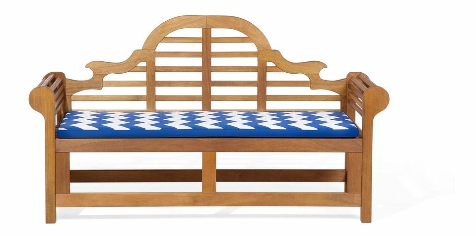 Zahradní lavička Jakarta/Maribor (světlé dřevo) (modrý podsedák)