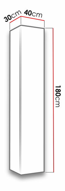 Vysoká závěsná skříňka Zylia 180 (bílá + bílý lesk)