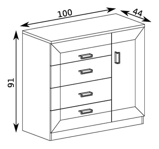 Komoda Titanus 22 (dub lefkas)