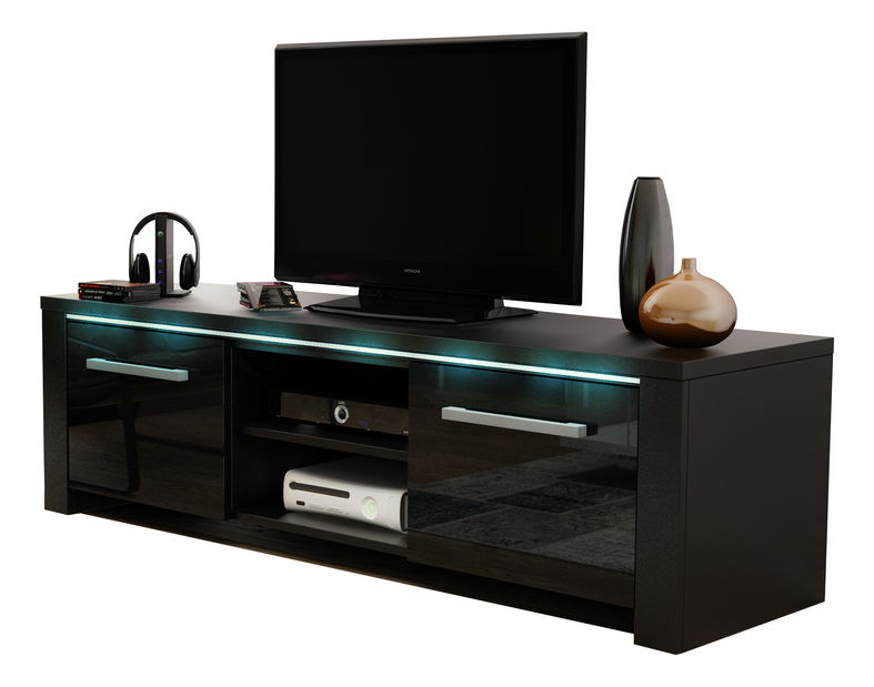 TV stolek/skříňka Marilee (černá matná + černý lesk