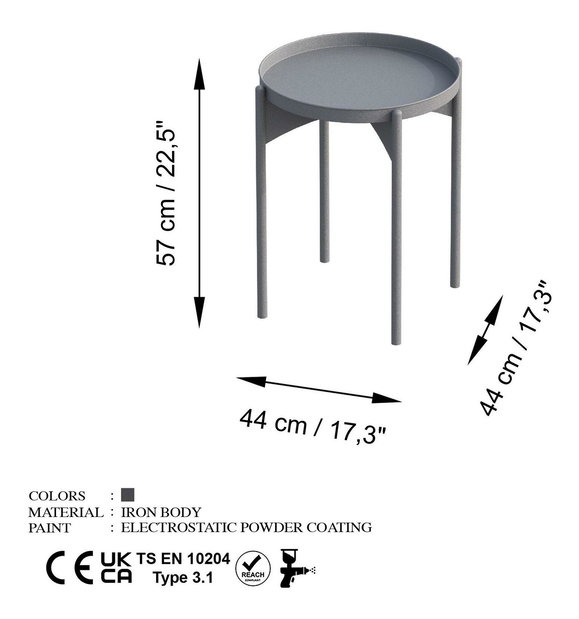 Konferenční stolek Museli 5 (šedá)