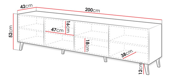 Televizní skříňka Stellan -200 (grafit + grafit lesk)