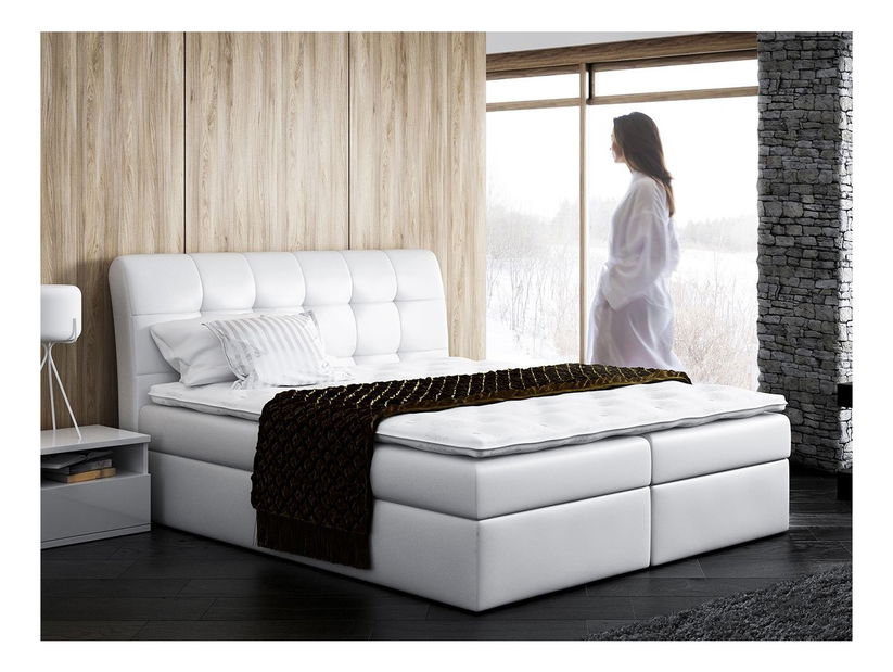 Manželská postel 180 cm Lima (bílá)