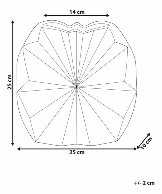 Váza 25 cm Alel (zlatá)