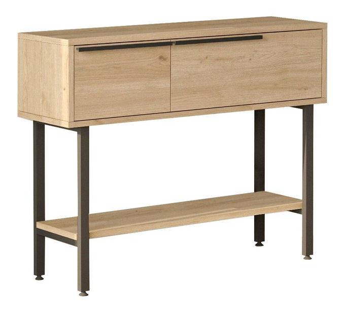 Konzolový stolek Otto 12 (se zrcadlem) (ořech + černá)