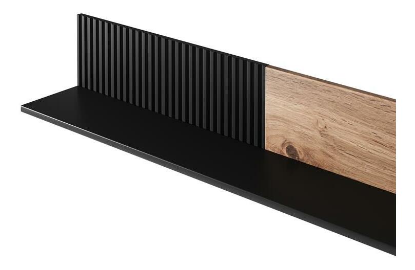 Polička Ranae P2 (dub wotan + černá)