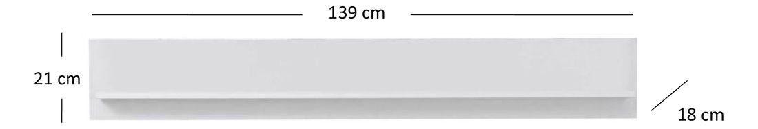 Polička 140 cm Brendon (bílá)