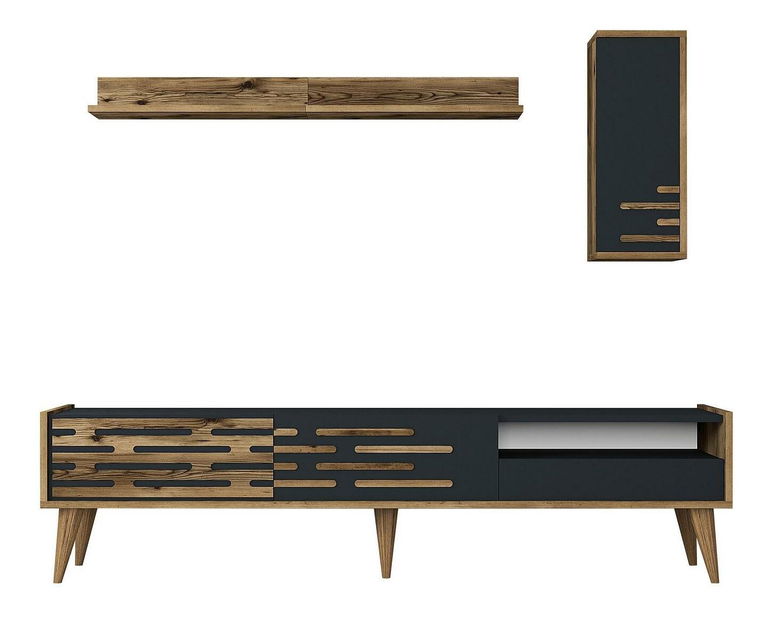 Obývací stěna Tonase (ořech + antracit)