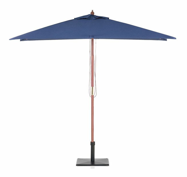Zahradní slunečník 144 cm FLAME (dřevo) (námořnická modrá)