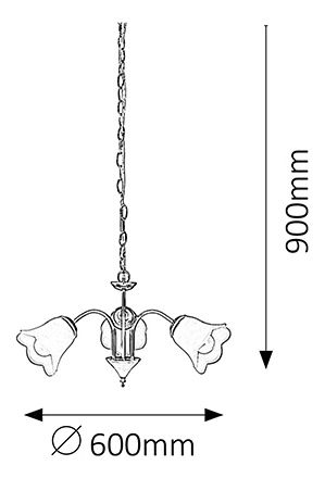 Závěsné svítidlo Rafaella 7243 (chromová + opálové sklo)