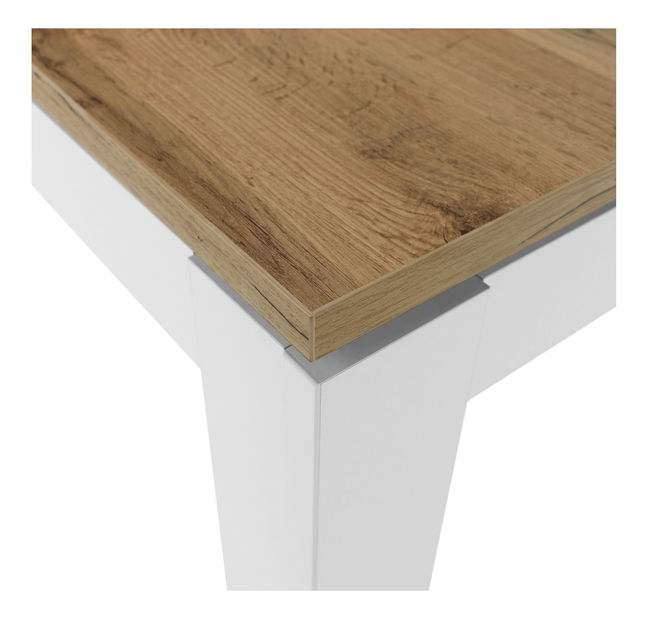 Jídelní stůl Vilgi (pro 4 až 6 osob) (bílá + dub wotan)