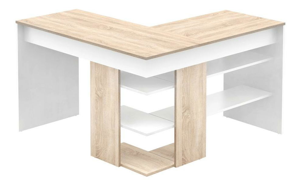 PC stolek Timuro (dub sonoma + bílá)