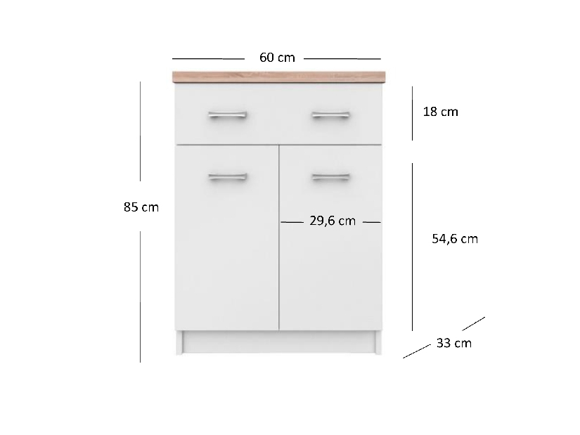 Komoda Tianna 2d1s/60 (bílá)