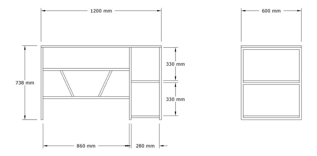 PC stolek Castle (dub safírový)