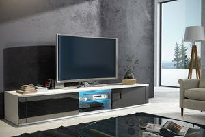 TV stolek/skříňka Hee (bílá + černý lesk)