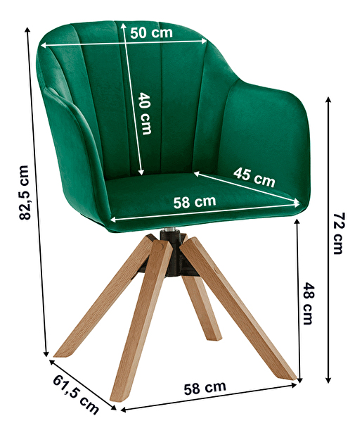 Kancelářské křeslo Daine (buk + smaragdová)