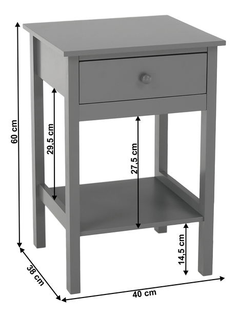 Noční stolek Meilani (šedá)