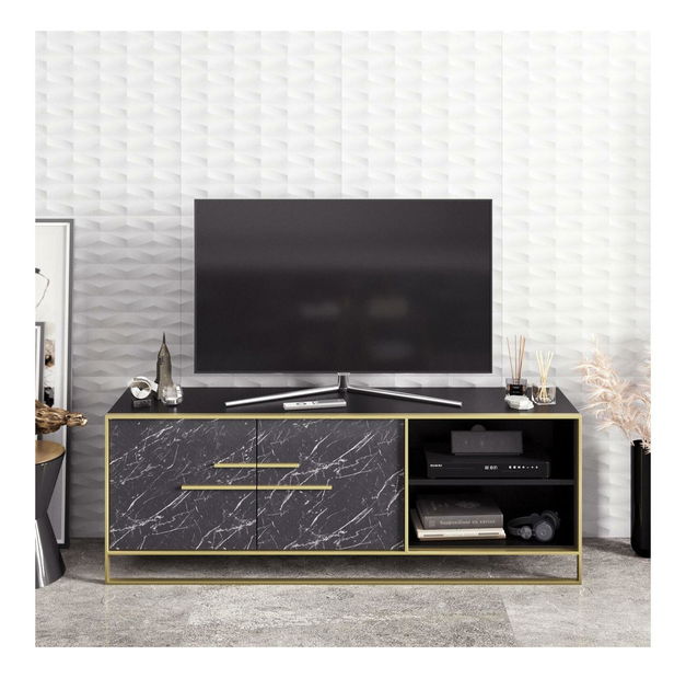 TV stolek/skříňka Poppy (zlatá + černá)