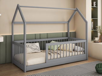 Dětská postel 90 cm Godna (šedá) (s roštem)