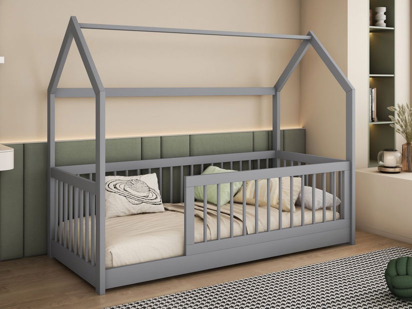 Dětská postel 90 cm Godna (šedá) (s roštem)