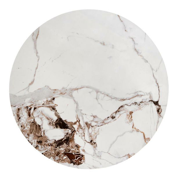 Konferenční stolek Gorro S (bílý mramor + černá)