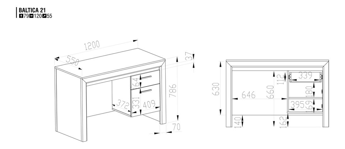 PC stolek Baltica 21