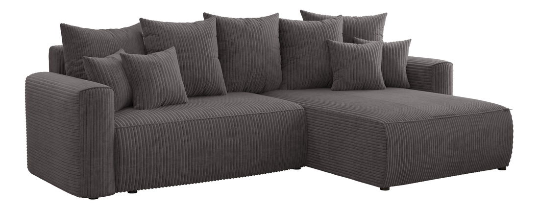 Rohová sedačka Baria (P) (šedočerná)
