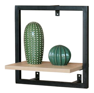 Nástěnná police Procesada (dub + černá matná)