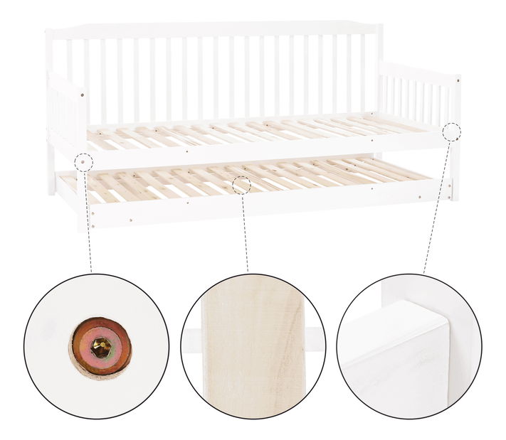 Dětská rozkládací postel 90 cm Pazzan (bílá) (s roštem)