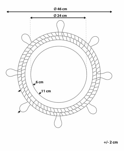 Nástěnné zrcadlo Ginger (hnědá)