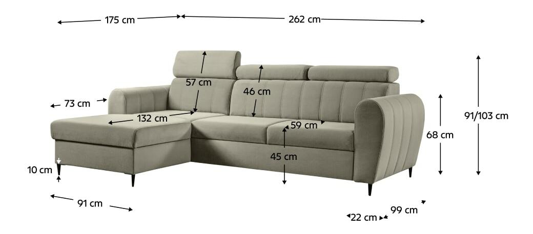 Rozkládací sedací souprava Kyrio (paros 02) (L) 