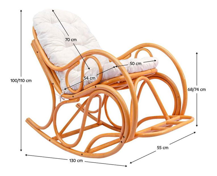 Houpací křeslo Agate (medová + béžová)