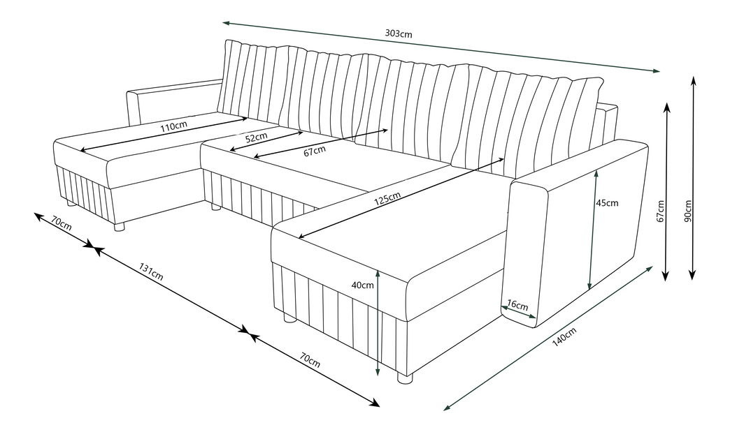 Rohová sedací souprava U Peak U Bis (šedočerná)