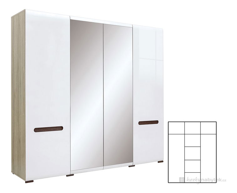 Šatní skříň BRW Azteca SZF2D2L/21/22