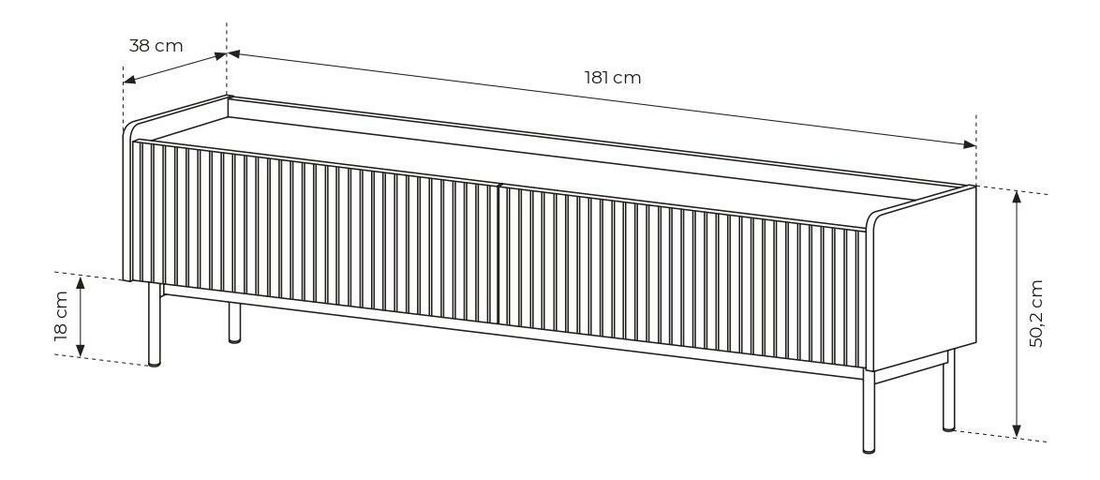 TV Stolek/Skříňka Lemenn 180 (béžová)
