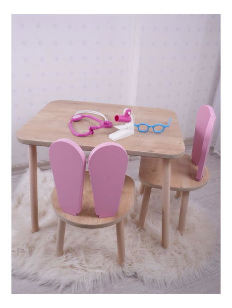 Dětský stůl s židlí Bunnie (růžovohnědá)