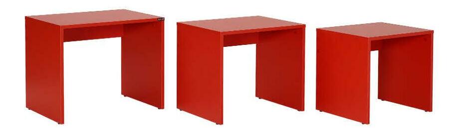 Set 3 konferenčních stolků Shotaretta (červená) *výprodej