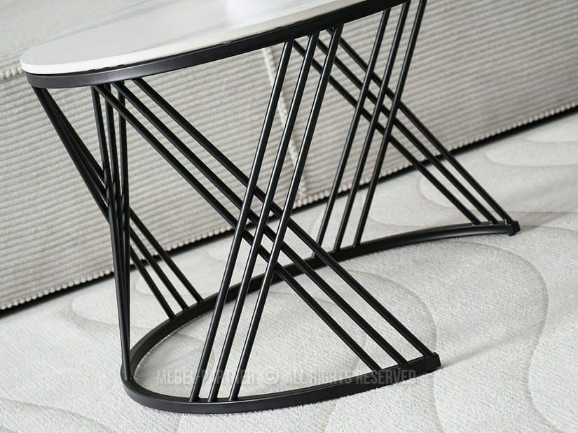 Konferenční stolek Rimini (bílý mramor + černá)