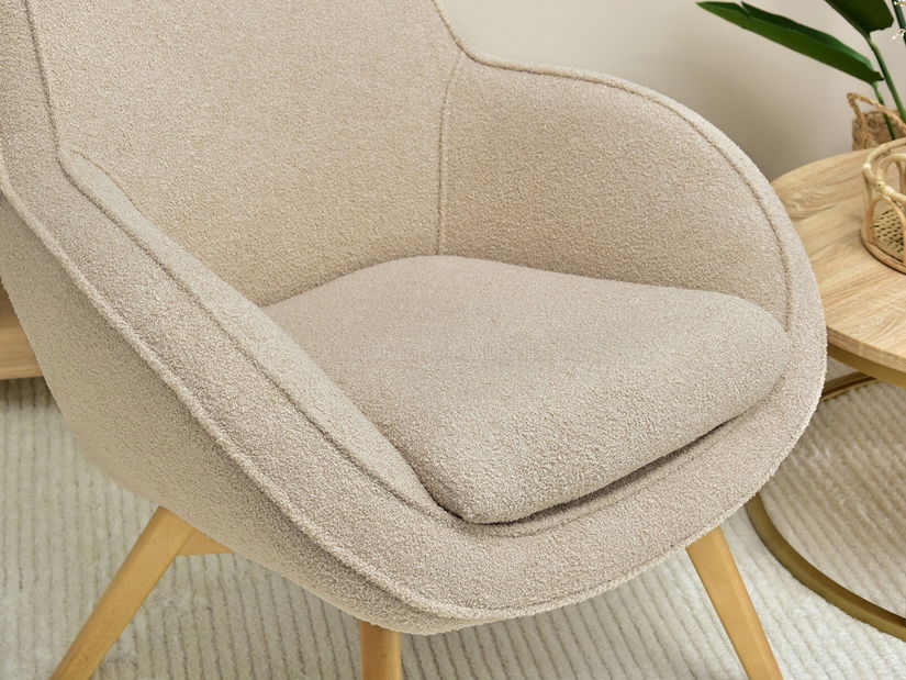 Designové křeslo Merch (béžová + bílá)