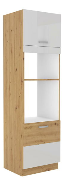 Potravinová kuchyňská skříňka Arryn 60 DPM-210 2F (korpus: dub artisan / fronta: lesk bílý)