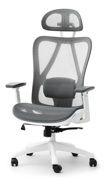 Kancelářské křeslo Derenis (šedá + bílá)